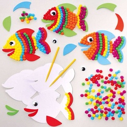 Fisch Pom Pom Bastelset (pro Set 5) Bastelsets