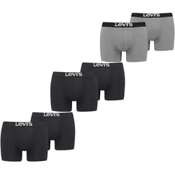 Levis Herren Boxershort Men Solid Basic Boxer Rot Weiss Blau Grau Schwarz - 4er 6er 8er Multipack in S 4X Schwarz 6er Pack