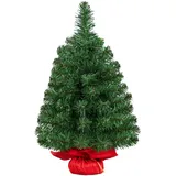 Yaheetech 90 cm Weihnachtsbaum Mini Kunstweihnachtsbaum, Tisch-Weihnachtsbaum, Weihnachtsdeko, Material PVC, inkl. Zementbasis