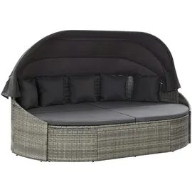 vidaXL Polyrattan Outdoor Sonneninsel mit Dach grau