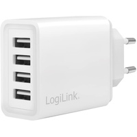Logilink PA0211W Ladegerät für Mobilgeräte Smartphone, Tablet weiß