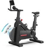 BluEarth Self-Powered Fan & LED Light Heimtrainer Fahrrad mit Smart App, hometrainer fahrrad mit Magnetischem Widerstand, Ergometer Heimtrainer mit Live-Kursen und Immersivem Erlebnis, max. 150KG