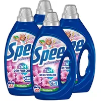 SPEE Deo-Frische Blütenfrische Waschmittel 4x 22 WL (88 Waschladungen), Flüssigwaschmittel mit 4 + 1 Formel bekämpft Alltagsgerüche für 24 h Deo-Frische, Colorwaschmittel für Temperaturen ab 20°C