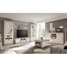 Home Affaire Wohnwand Florenz, (Set, 4-St), im romatischen Landhauslook weiß