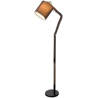 ETC Shop Stehlampe, Holz Textil grau, schwarz, beweglich, H