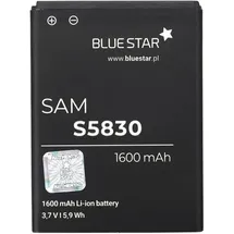 Bluestar Akku Ersatz kompatibel mit Samsung S5830 Galaxy Ace/ Galaxy Gio (S5670) 1600 mAh Austausch Batterie Accu EB494358VU