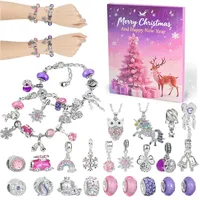 HERMORRYSS Adventskalender 2025 Kinder Mädchen, Schmuck Set Mädche, DIY Armband Halskette, 24 Füllung Adventskalender Schmuck Kinder, Weihnachtskalender Jugendliche Mädchen Geschenke 6 7 8+ Jahre (A)