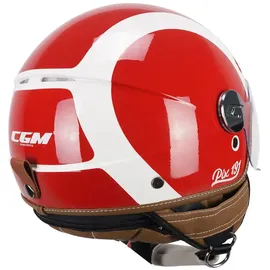 CGM Helm mit offenem Gesicht, 191G PIX Sprint rot weiß geformt, M (56 cm)