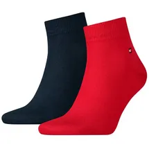 Tommy Hilfiger TH MEN QUARTER 2P Sneakersocken Blau/Rot 47-49