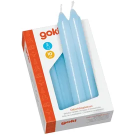 GoKi Geburtstagskerzen Set 10 St. blau 10 cm