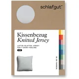 schlafgut Kissenbezug Knitted Jersey 80 x 80 cm Grau
