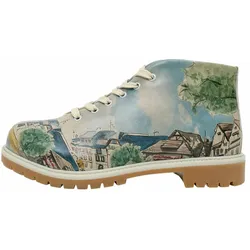 Stiefel DOGO "Damen Shortcut Boots Travel Fills The Soul Vegan Damen Stiefel /", Damen, Gr. 38, Normalschaft, bunt (natur), Lederimitat, Schuhe, Vegan