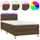 vidaXL Boxspringbett mit Matratze & LED Dunkelbraun 90x200 cm Stoff