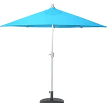 MCW Sonnenschirm halbrund Lorca, Halbschirm UV 50+ Polyester/Alu 3kg ~ 270cm türkis mit Ständer