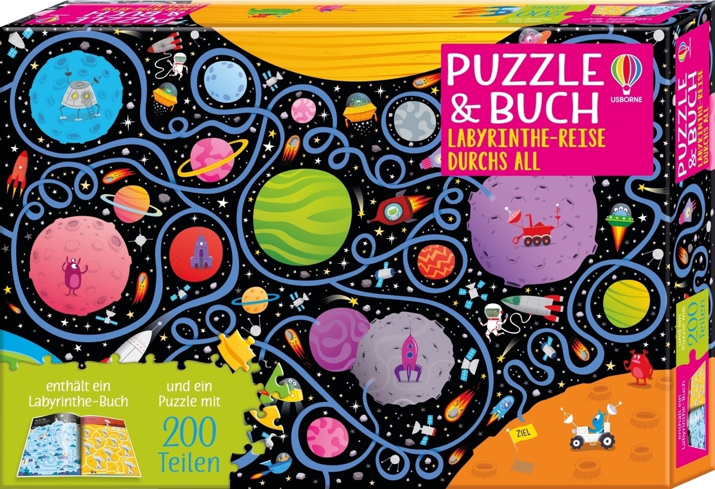 Usborne Verlag - Puzzle-und-Buch-Reihe - Puzzle & Buch: Labyrinthe-Reise durchs All