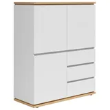 Highboard 100 x 121 x 42 cm Weiß / Eiche