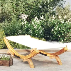vidaXL Loungebett 100x188,5x44 cm Bugholz Massiv Creme