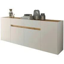 furn.design Sideboard 220 x 87 x 40 cm Weiß / Eiche Wotan