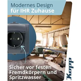 Kopp Klappdeckelsteckdose 1-fach Anthrazit 1 St.