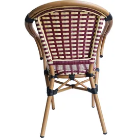 SIT Möbel Armlehnstuhl 2er-Set Rattan-Optik beige-rot Aluminium natur wetterfest | B 56 x 56 x 83 cm 02472-25