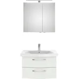 Saphir Badmöbel-Set »6005 Sprint 2-teilig, Keramik-Waschtisch mit LED-Spiegelschrank«, (2 St.), Waschplatz 82 cm breit, inkl. Türdämpfer, 2 Türen, 2 Schubladen, weiß