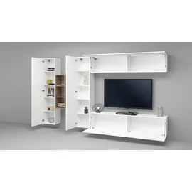 Home Affaire Wohnwand "Maruska", weiß (weiß hochglanz, weiß hochglanz), B:320cm H:180cm T:30cm, Holzwerkstoff, Kastenmöbel-Sets, Wohnwand
