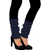 Oblique Unique Sexy Damen Stulpen Dunkelblau - Beinstulpen Damen & Mädchen für 80er Jahre Outfit 80s Motto Party Fasching Karneval Tanzen Aerobic Kostüm Accessoires - Einheitsgröße