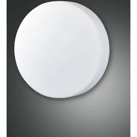 Fabas Luce Graff 1 E27 rund Metall und geblasenes Glas weiß