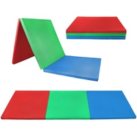 ALPIDEX Klappbare Turnmatte 180 x 60 x 3,2 cm Weichbodenmatte Gymnastikmatte Sportmatte, Farbe:bunt