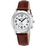 Master Time Sprechende Funkuhr MTLA-10807-12L Leder 36 mm