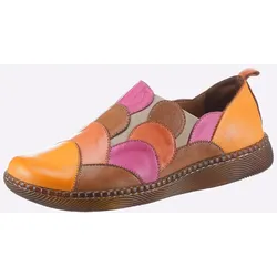 Slipper GEMINI, Damen, Gr. 40, bunt (orange, bunt), Glattleder, sportlich, Schuhe