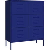 vidaXL Schubladenschrank 80 x 101,5 x 35 cm Marineblau