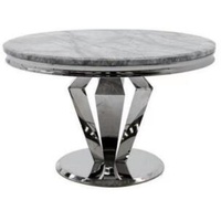 JVmoebel Esstisch Luxus Esstisch Runder Tisch Esszimmer Marmorimitation Tische Rund (1-St., 1x nur Esstisch), Made in Europa grau|silberfarben