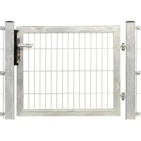 Floraworld Einzeltor Premium Feuerverzinkt Füllung Doppelstab 200x50 mm Torhöhe 140 cm