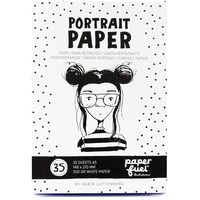 Vaessen Creative PF203603 Paperfuel Porträtpapier DIN A5, Weiß, Papier zum Zeichnen und Malen von Gesichtern, Bildern und Skizzen, White, Einheitsgröße