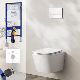 Kronenbach Cube Wand-WC mit WC-Sitz Weiß glänzend