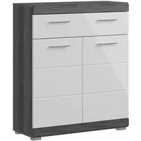 xonox.home Scout Standschrank 74 x 88 x 31 cm Braun/Grau/Weiß