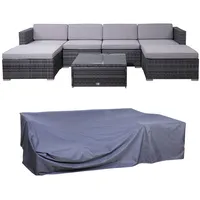 Svita LUGANO Gartenlounge Set mit Abdeckhaube Gartenmöbel Gartensofa Grau