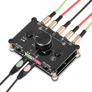 Little Bear MC1023 Mini 2-Wege 3.5mm Audio Umschalter, Microphone Headset Speaker Audio Switcher, Headphone Selector with Microphone Volume Control