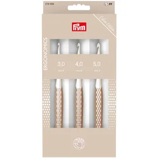 Prym 218595 Wollhäkelnadel-Set, prym.ergonomics, taupe, 3/4/5 mm