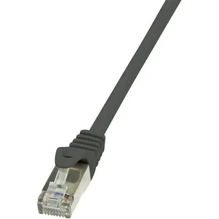 Logilink CP1063S RJ45 Netzwerkkabel, Patchkabel CAT 5e F/UTP 3.00 m Schwarz mit Rastnasenschutz 1 St