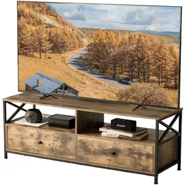Relaxdays TV-Lowboard 120 x 40 cm Braun/Schwarz Holzwerkstoff/Stahl