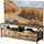Relaxdays TV-Lowboard 120 x 40 cm Braun/Schwarz Holzwerkstoff/Stahl