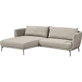 Schöner Wohnen Ecksofa "Pearl, zeitlos und elegant, 5 Jahre Hersteller-Garantie, bequem", beige (sand), B:270cm H:71cm T:160cm, 100% Polyester, SCHÖNER WOHNEN-KOLLEKTION, Sofas, Ecksofa, L-Form, Maße (B/H/T): 270/71/160 cm, Füße Metall
