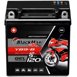 YB9-B Motorradbatterie 12V 9Ah BlackMax Gel (DIN 50914)