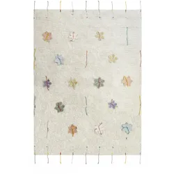 Lorena Canals - Wildflower Spielteppich mit Spielzubehör, 120 x 160 cm, natur / vintage nude / vintage blue
