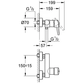 Grohe Concetto Einhand-Brausebatterie Wandmontage Chrom 32210001