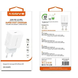 COFI 1453 25W PD Fast Charge 3.0 PPS Typ-C Schnell-Ladegerät Netzladegerät 3A Stecker kompatibel mit Android & iPhone weiß - Weiß