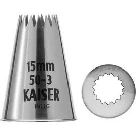 ORIGINAL KAISER La Forme Plus Spritzbeutel Set 7-teilig, Spritzbeutel wiederverwendbar groß mit Tüllen, Adapterund 5 Spritztüllen, kochfest, Schneidehilfslinie, Weiß /Silber