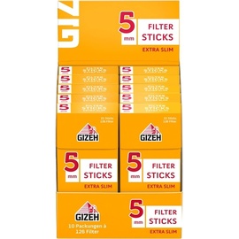 Gizeh Filter Sticks Extra Slim 5,3mm Durchmesser 10 Packungen/ Filter)